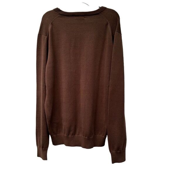 346 Brooks Brothers Sweater Men's Large Brown V-Neck Long Sleeve Pullover - Picture 10 of 10